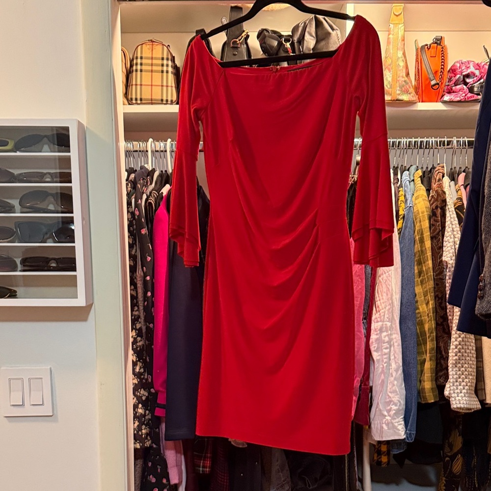 Ralph Lauren Vibrant Red Long Sleeve Dress